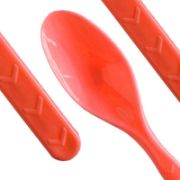 Imagen de CUCHARA ROJO REUTILIZABLE DE PLÁSTICO 18 pzas.