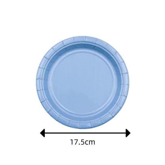 Imagen de PLATO DE PAPEL AZUL CHICO 17 cm. 12 pzas.