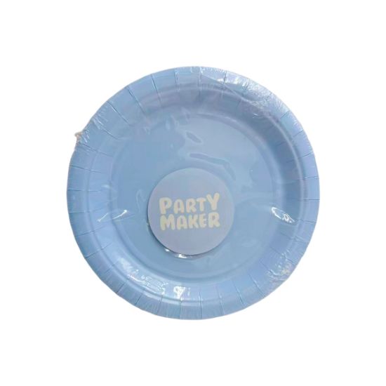Imagen de PLATO DE PAPEL AZUL CHICO 17 cm. 12 pzas.