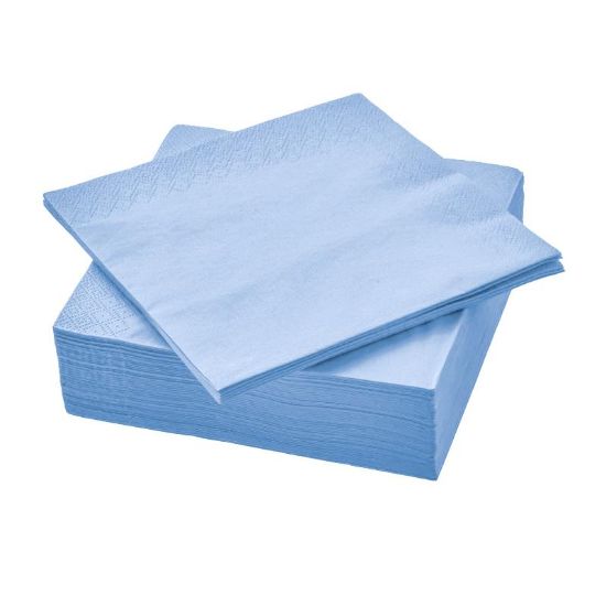Imagen de SERVILLETAS GANDES DE PAPEL AZUL 33x33cm 30 pzas.