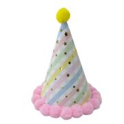 Imagen de GORRITO PREMIUM TONOS PASTEL DE PAPEL CON POMPOM