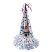 Imagen de GORRITO DE CUMPLEAÑOS PLATA POM POM
