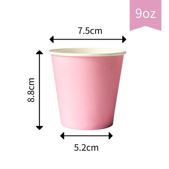Imagen de VASO DE PAPEL ROSA 12 pzas. 260ml.