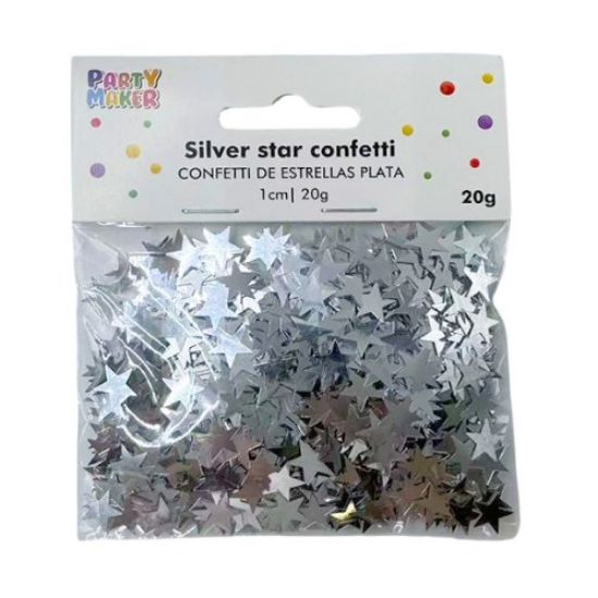 Imagen de CONFETTI DE ESTRELLAS PLATA 20g.