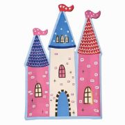 Imagen de PLATO PREMIUM DE PAPEL GRANDE CASTILLO PRINCESAS 8 pzas.