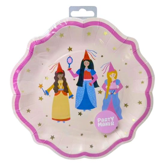 Imagen de PLATO PREMIUM DE PAPEL GRANDE PRINCESAS 23cm 8 pzas.