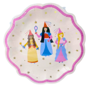 Imagen de PLATO PREMIUM DE PAPEL GRANDE PRINCESAS 23cm 8 pzas.