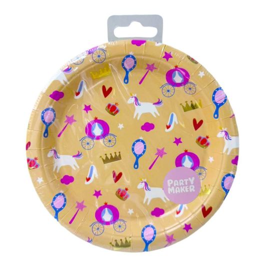 Imagen de PLATO PREMIUM DE PAPEL CHICO PRINCESAS 17CM 8 pzas.