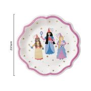 Imagen de PLATO PREMIUM DE PAPEL GRANDE PRINCESAS 23cm 8 pzas.