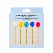 Imagen de TIRAS HAPPRY BIRTHDAY FOIL PARA GLOBOS CON HELIO 5 PZAS.