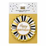Imagen de PIN HAPPY BIRTHDAY NEGRO-DORADO 1 PZA.
