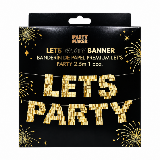 Imagen de BANDERÍN DE PAPEL PREMIUM LET'S PARTY 2.5m 1 pza.