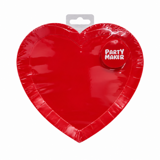 Imagen de PLATO DE PAPEL CORAZÓN 8 pzas.