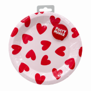 Imagen de PLATO DE PAPEL CHICO CORAZÓN 8 pzas.