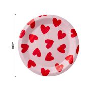 Imagen de PLATO DE PAPEL CHICO CORAZÓN 8 pzas.