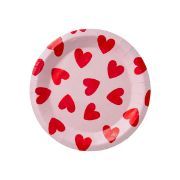 Imagen de PLATO DE PAPEL CHICO CORAZÓN 8 pzas.